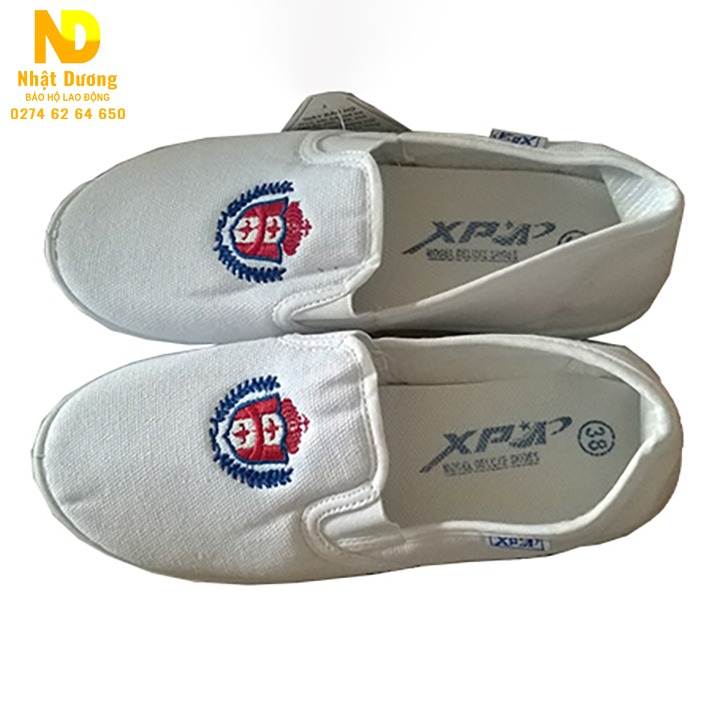 Giày bata vải XP không dây trắng