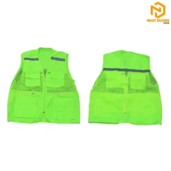 Áo gile phản quang 6 túi màu xanh chuối