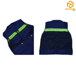 Áo gile phản quang 6 túi màu xanh đen