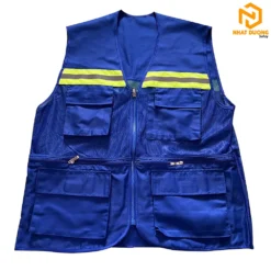 Áo gile phản quang 6 túi màu xanh dương