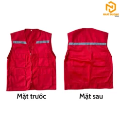 Áo gile phản quang kỹ sư màu đỏ mẫu 2