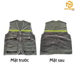 Áo gile phản quang kỹ sư màu xám đậm