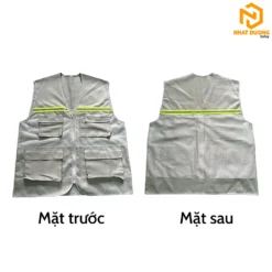 Áo gile phản quang kỹ sư màu xám mẫu 3