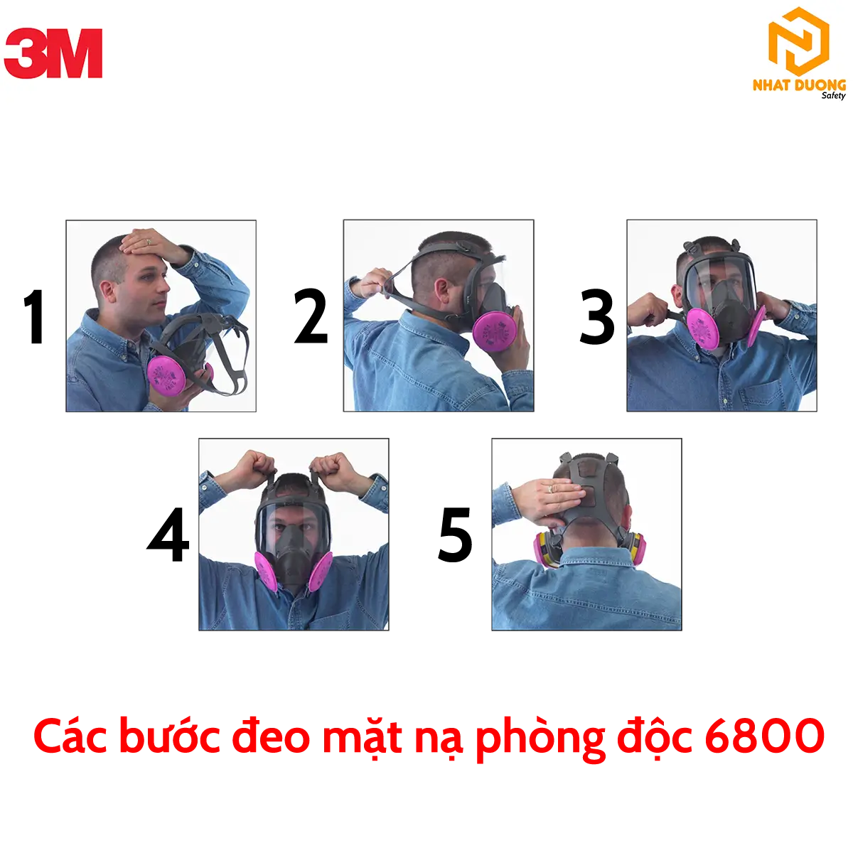 hướng dẫn đeo mặt nạ phòng độc 3M™ 6700/6800/6900