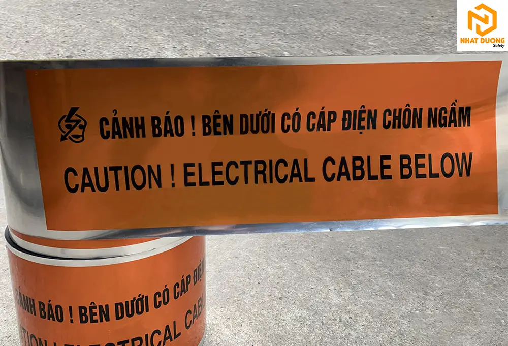 Băng cảnh báo cáp điện chôn ngầm khổ 15cm